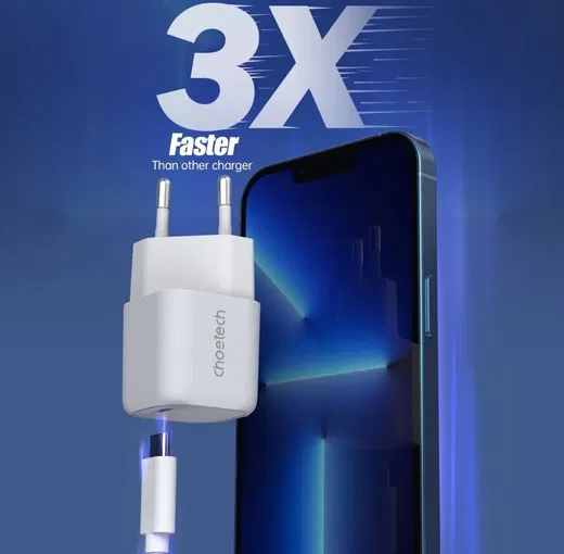 Choetech 30W USB-C Snellader Power Delivery GaN Adapter Wit afbeelding 4