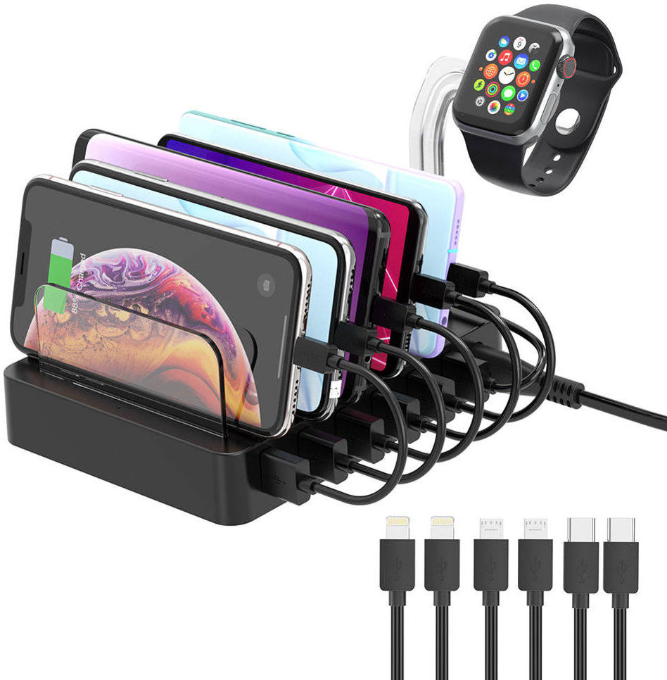 Choetech 68W Docking Station 6x USB Oplader met Smartwatch Houder afbeelding 1