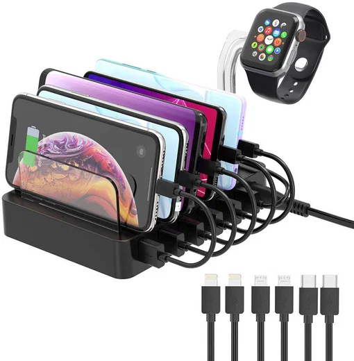Choetech 68W Docking Station 6x USB Oplader met Smartwatch Houder afbeelding 1