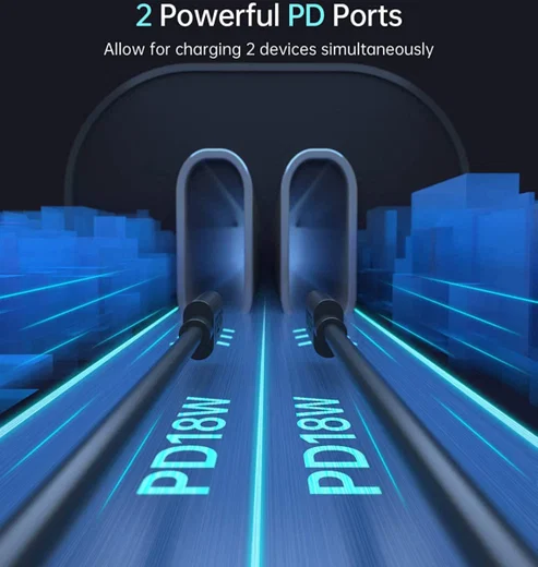 Choetech Dual USB-C Auto Snellader 40W Power Delivery en Quick Charge afbeelding 3