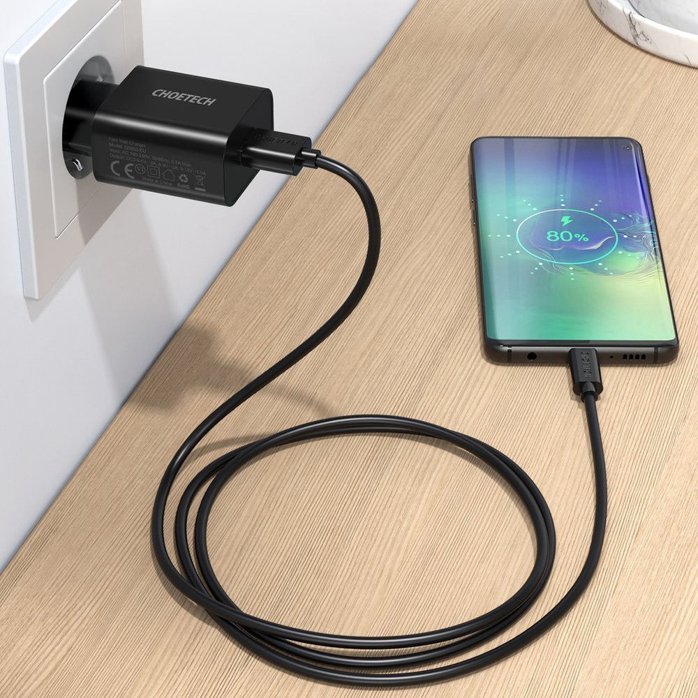 Choetech 18W Oplader Quick Charge 3.0 Snellader Zwart afbeelding 5