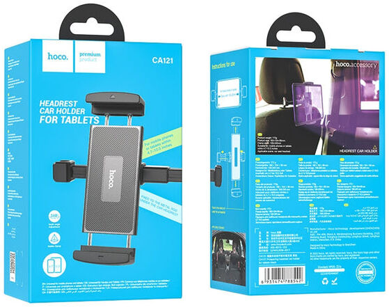 Hoco CA121 Universele Hoofdsteun Tablet Houder voor in de Auto Zwart afbeelding 7