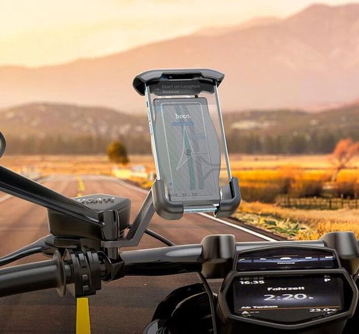 Hoco CA119 Motor Telefoonhouder Achteruitkijkspiegel met Klem Zwart afbeelding 2