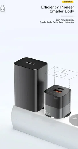 Essager Square Brick 33W GaN Snellader Power Delivery Adapter Zwart afbeelding 7
