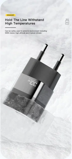 Essager Square Brick 33W GaN Snellader Power Delivery Adapter Zwart afbeelding 9