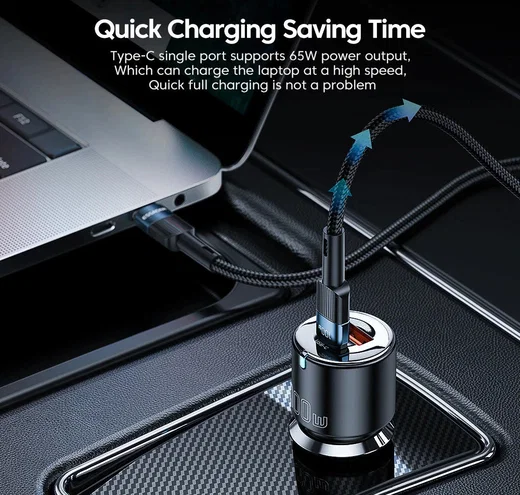 Essager Optimus Prime Auto Snellader 100W Fast Charge Autolader Zwart afbeelding 3