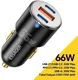 Essager City USB/USB-C Autolader Fast Charge 66W Snellader Zwart afbeelding 5