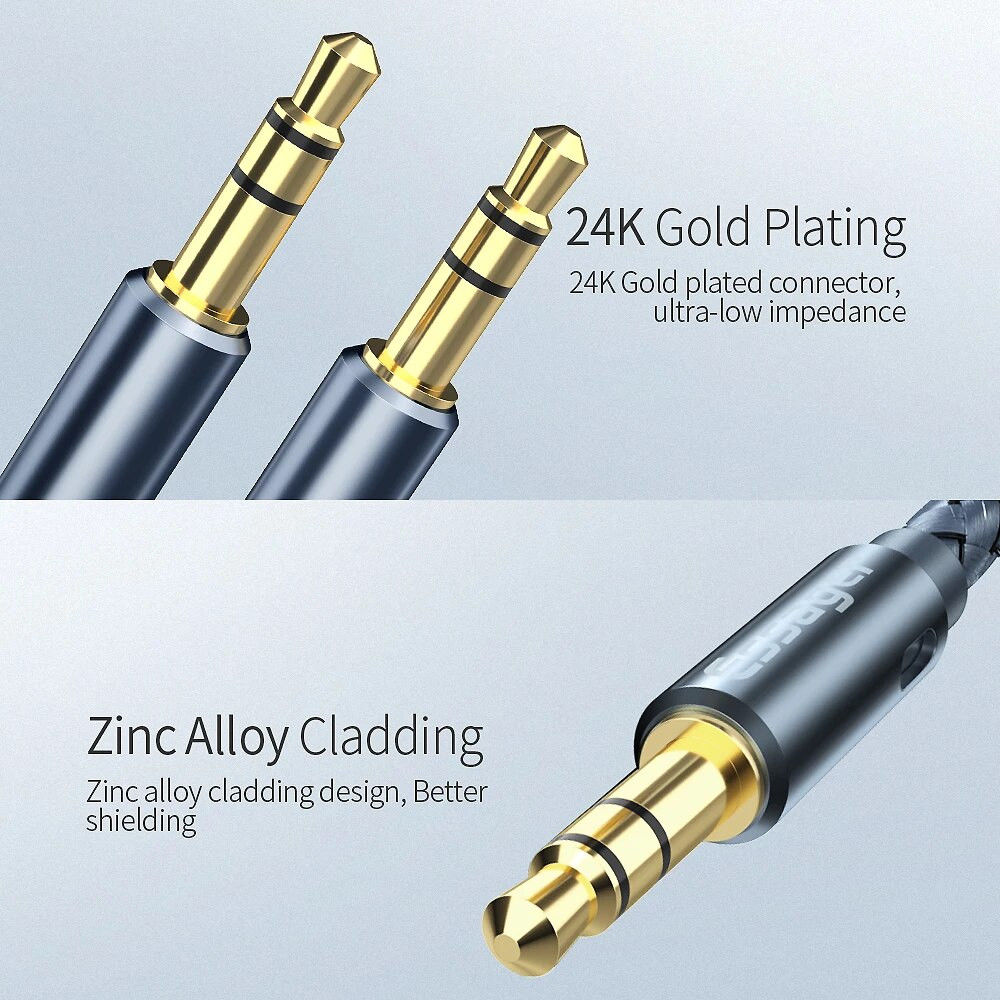 Essager AUX Kabel 3.5mm Jack naar 3.5mm Jack 1,2 Meter Nylon afbeelding 5