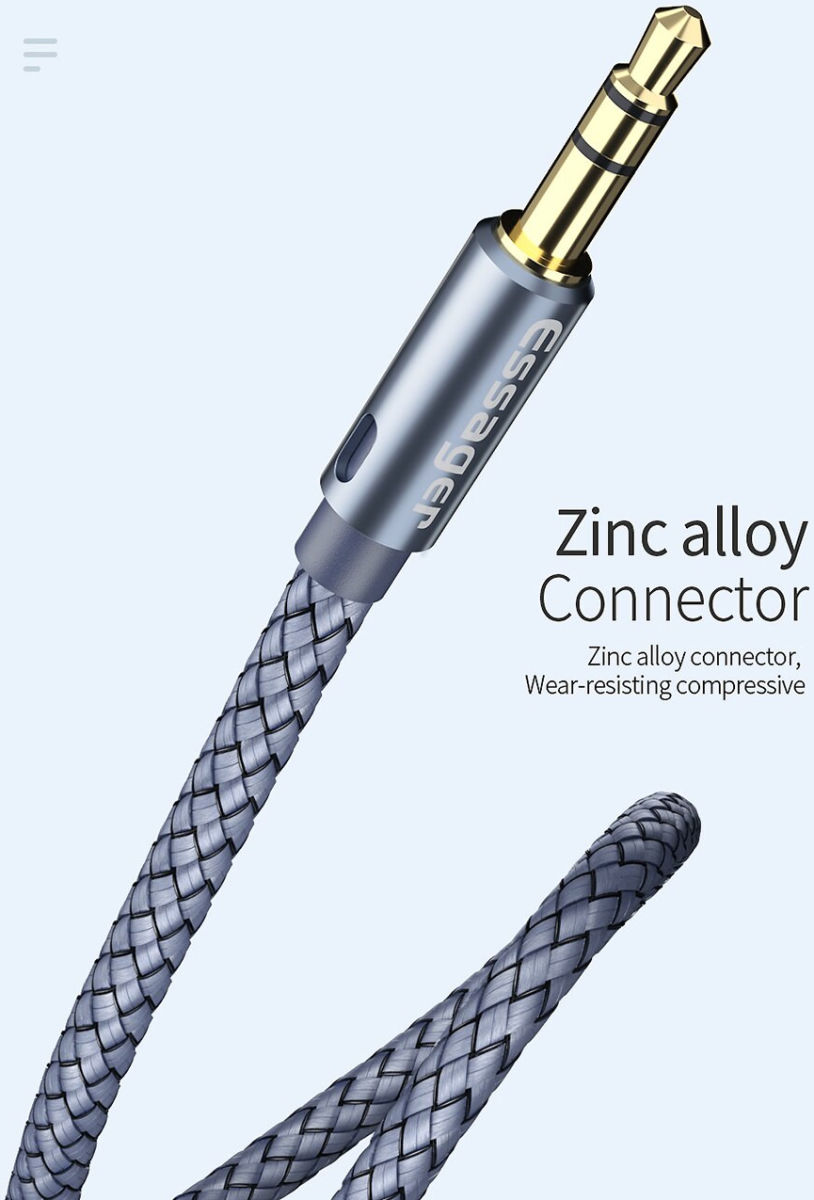 Essager AUX Kabel 3.5mm Jack naar 3.5mm Jack 1,2 Meter Nylon afbeelding 6