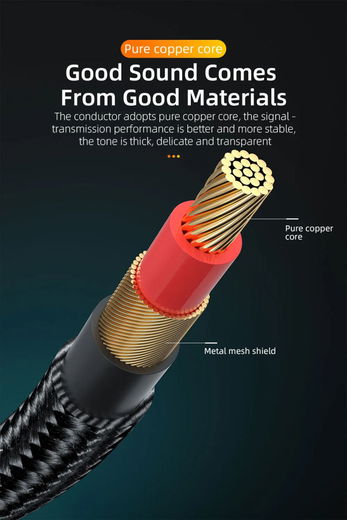 Essager 90° 3.5mm Jack Aux Kabel HiFi Audio met Haakse Hoek 1.5M Zwart afbeelding 8