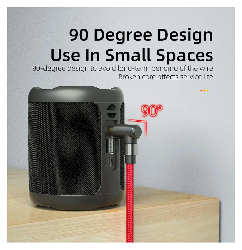 Essager 90° 3.5mm Jack Aux Kabel HiFi Audio met Haakse Hoek 1.5M Rood afbeelding 3