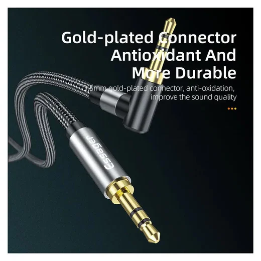 Essager 90° 3.5mm Jack Aux Kabel HiFi Audio met Haakse Hoek 1.5M Blauw afbeelding 10