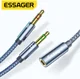 Essager 3.5mm Female naar Dual 3.5mm Male Jack Aux Kabel 25CM Grijs afbeelding 1