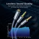 Essager 3.5mm Female naar Dual 3.5mm Male Jack Aux Kabel 25CM Grijs afbeelding 6
