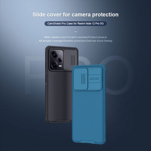 Nillkin CamShield Xiaomi Redmi Note 12 Pro / Poco X5 Pro Hoesje Blauw afbeelding 7