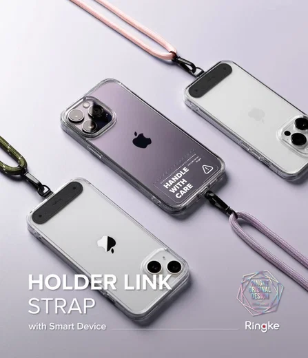 Ringke Holder Link Strap - Universeel Verstelbaar Telefoon Koord Zwart afbeelding 14