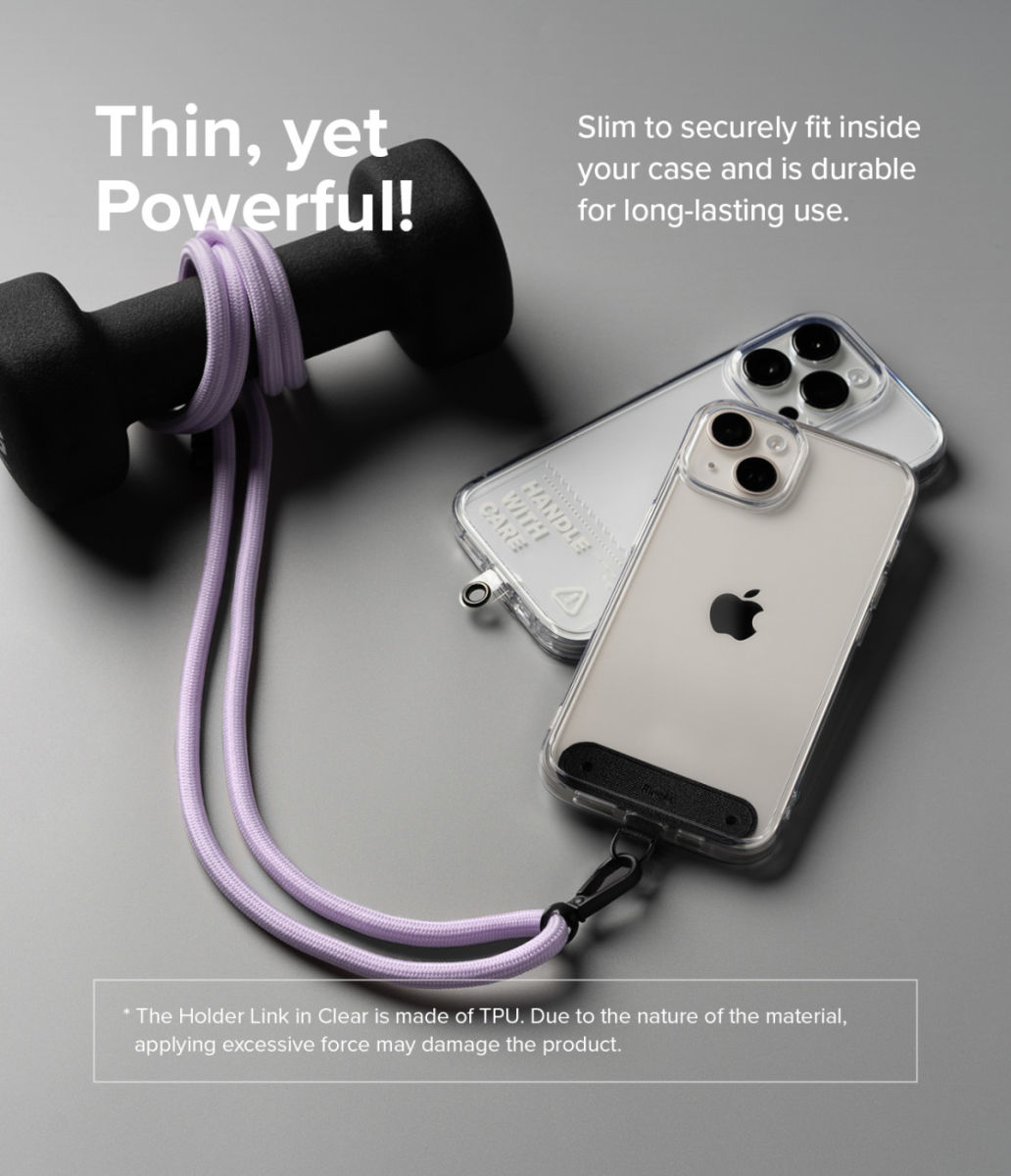 Ringke Holder Link Strap - Universeel Verstelbaar Telefoon Koord Zwart afbeelding 6
