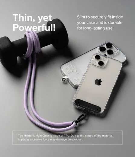 Ringke Holder Link Strap - Universeel Verstelbaar Telefoon Koord Zwart afbeelding 6