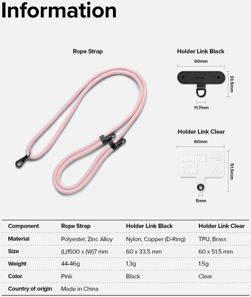 Ringke Holder Link Strap - Universeel Verstelbaar Telefoon Koord Khaki afbeelding 12