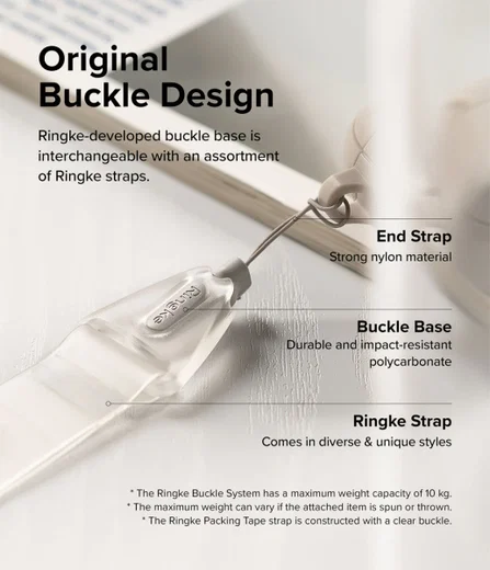 Ringke Design Hand Strap - Polsbandje voor Smartphone Zwart afbeelding 4