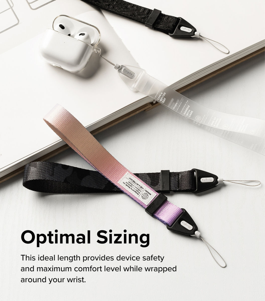 Ringke Design Hand Strap - Polsbandje voor Smartphone Zwart afbeelding 5