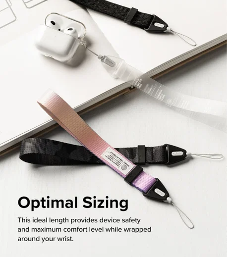 Ringke Design Hand Strap - Polsbandje voor Smartphone Zwart afbeelding 5