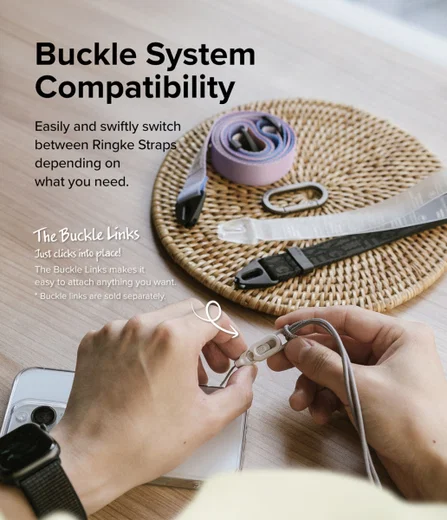 Ringke Design Hand Strap - Polsbandje voor Smartphone Zwart afbeelding 6