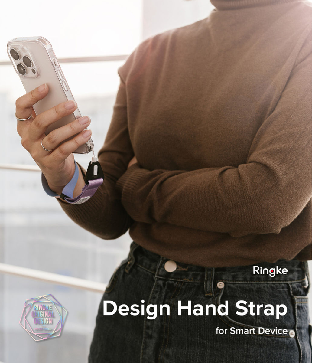 Ringke Design Hand Strap - Polsbandje voor Smartphone Zwart afbeelding 7