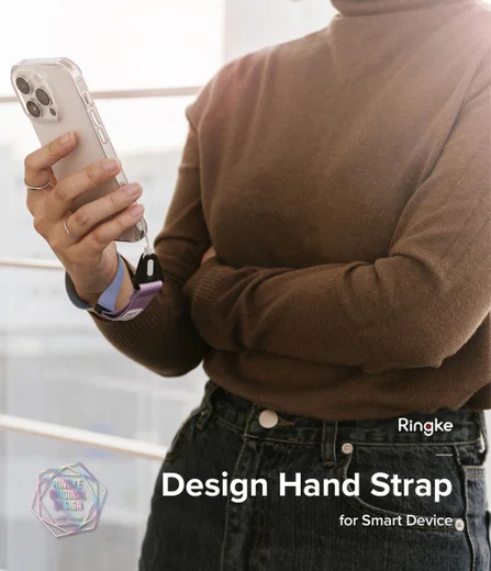 Ringke Design Hand Strap - Polsbandje voor Smartphone Zwart afbeelding 7