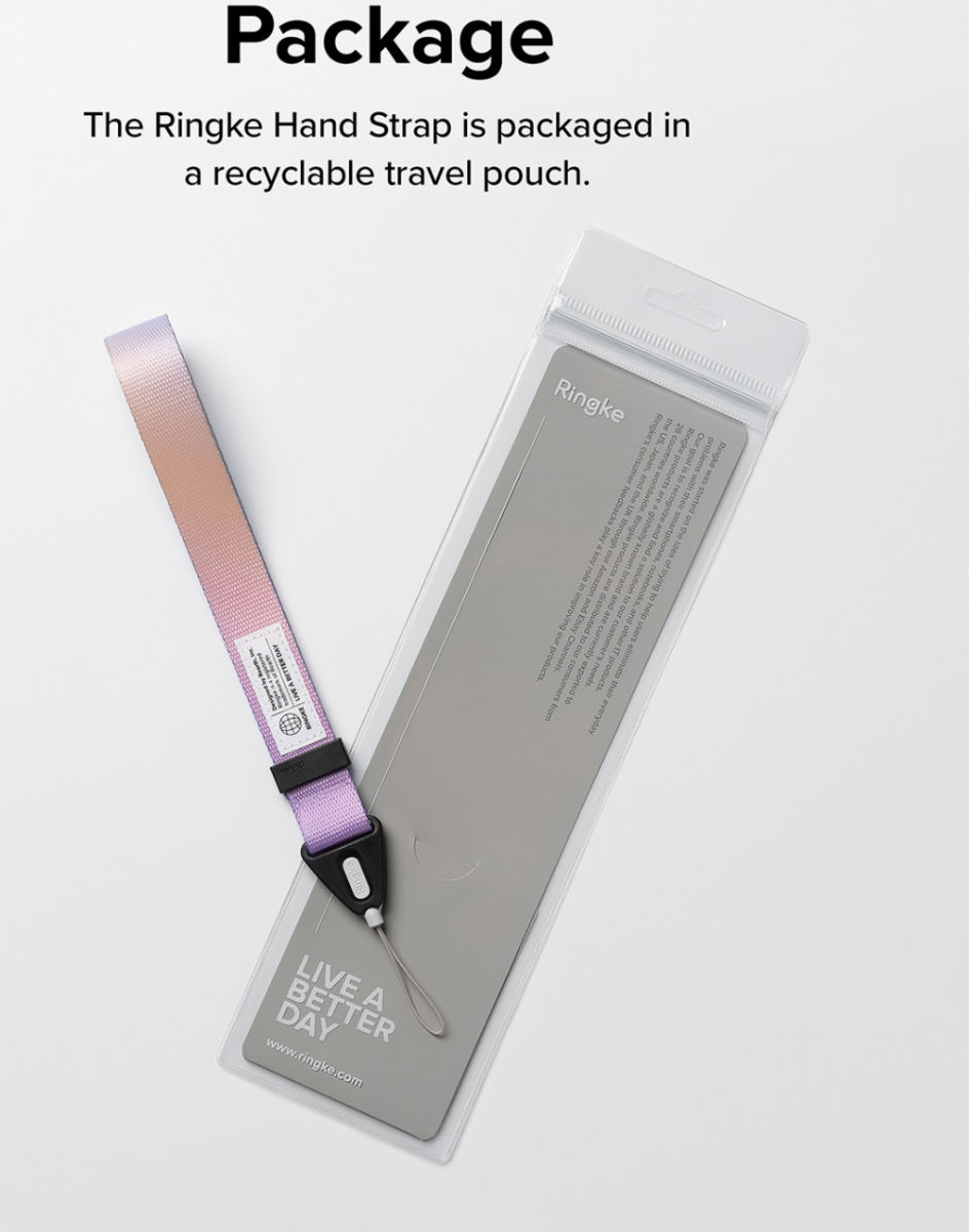 Ringke Design Hand Strap - Polsbandje voor Smartphone Zwart afbeelding 8