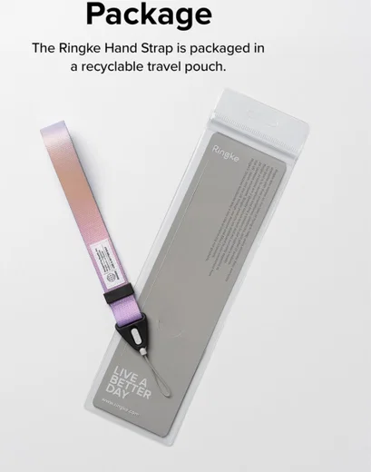 Ringke Design Hand Strap - Polsbandje voor Smartphone Zwart afbeelding 8