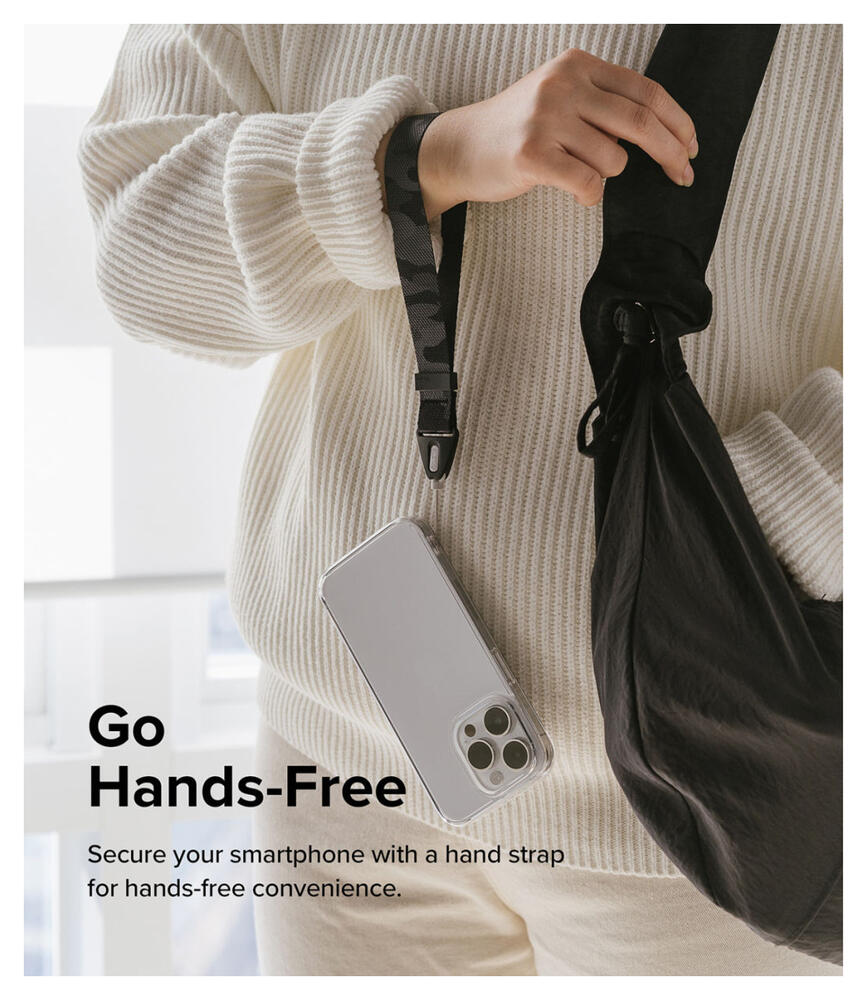 Ringke Design Hand Strap - Polsbandje voor Smartphone Camo Zwart afbeelding 2