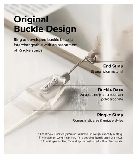 Ringke Design Hand Strap - Polsbandje voor Smartphone Camo Zwart afbeelding 5