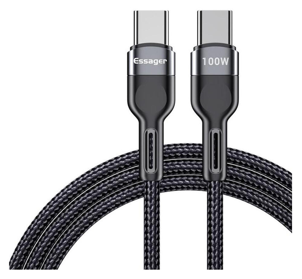 Essager Star 100W USB-C Snellaad Kabel PD 5A QC 4.0 0.5M Zwart afbeelding 1