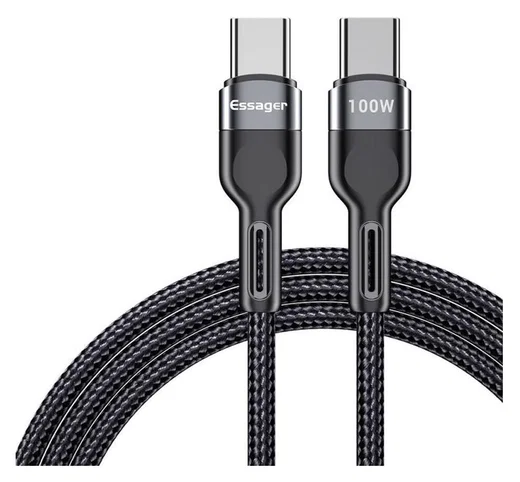 Essager Star 100W USB-C Snellaad Kabel PD 5A QC 4.0 0.5M Zwart afbeelding 1