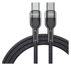 Essager Star 100W USB-C Snellaad Kabel PD 5A QC 4.0 0.5M Zwart afbeelding