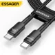 Essager Star 100W USB-C Snellaad Kabel PD 5A QC 4.0 2M Zwart afbeelding 2