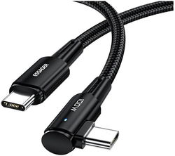 Essager 90° 100W USB-C Snellaad Kabel met Haakse Hoek 5A 3M Zwart afbeelding