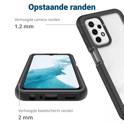 Samsung Galaxy A23 Hoesje Full Protect 360° Cover Hybride Zwart afbeelding 6