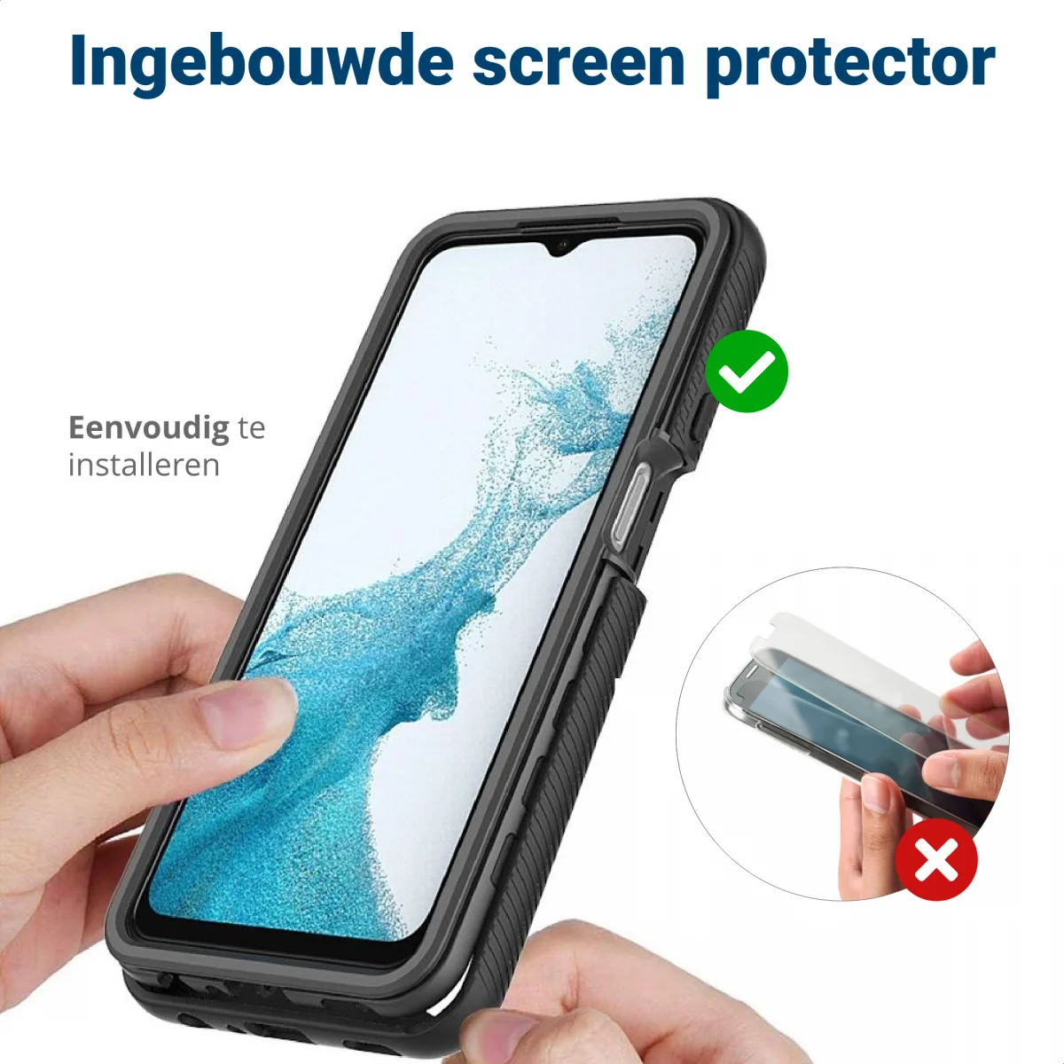 Samsung Galaxy A23 Hoesje Full Protect 360° Cover Hybride Zwart afbeelding 5