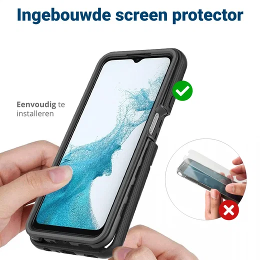Samsung Galaxy A23 Hoesje Full Protect 360° Cover Hybride Zwart afbeelding 5
