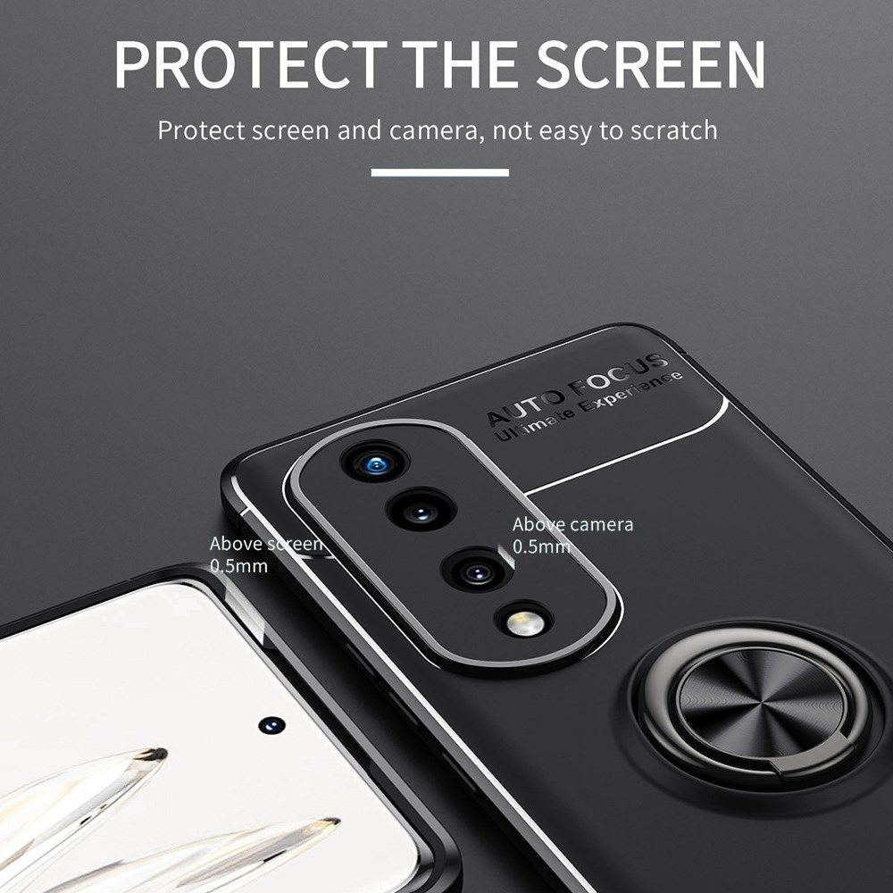 Honor 70 Hoesje met Magnetische Kickstand Ring Zwart afbeelding 5