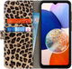 Samsung Galaxy A14 Hoesje Portemonnee Book Case Luipaard Print