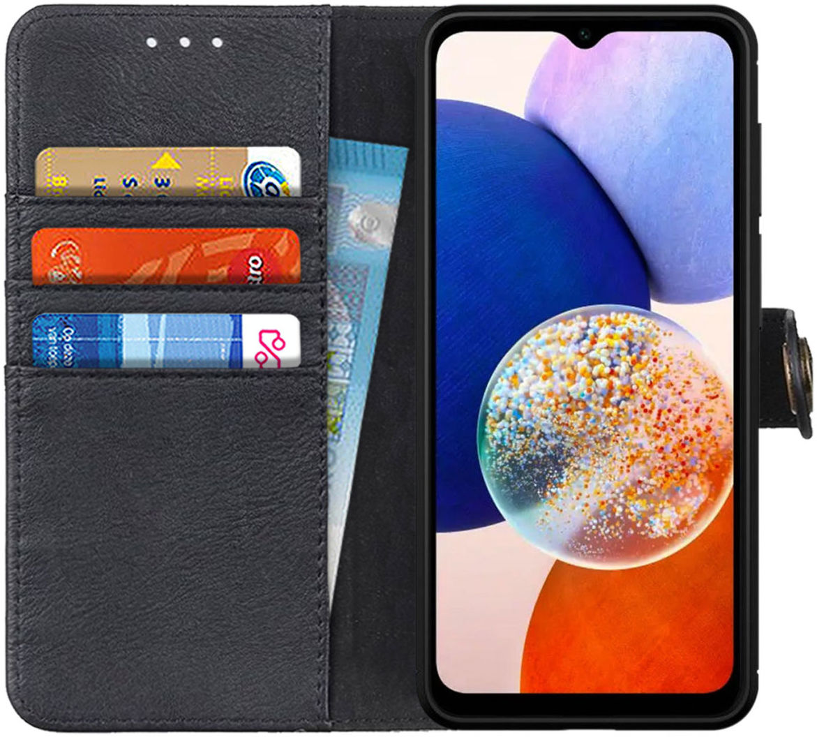 KHAZNEH Samsung Galaxy A14 Hoesje Portemonnee Book Case Zwart afbeelding 1