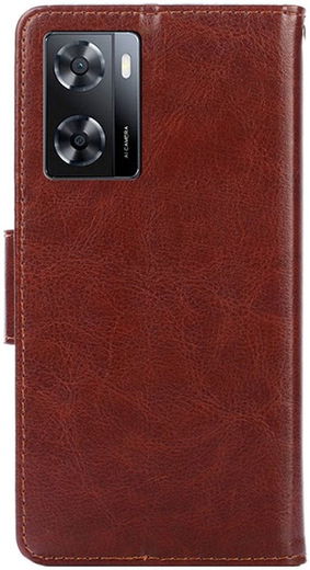 Oppo A57 / A57s / A77 Hoesje Wallet Book Case Kunstleer Bruin afbeelding 2