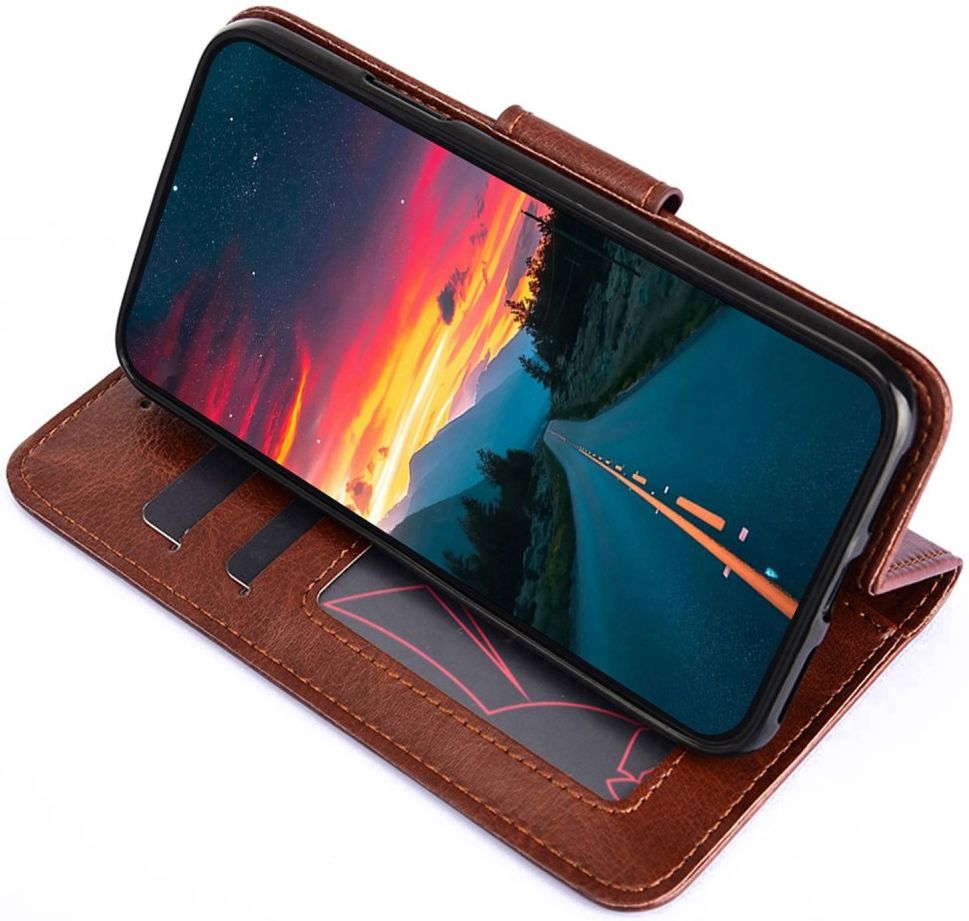 Oppo A57 / A57s / A77 Hoesje Wallet Book Case Kunstleer Bruin afbeelding 4