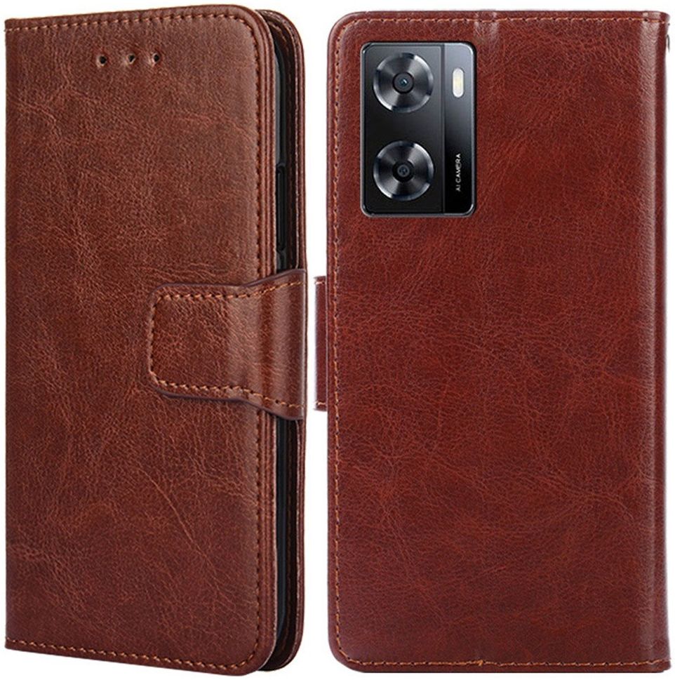 Oppo A57 / A57s / A77 Hoesje Wallet Book Case Kunstleer Bruin afbeelding 7