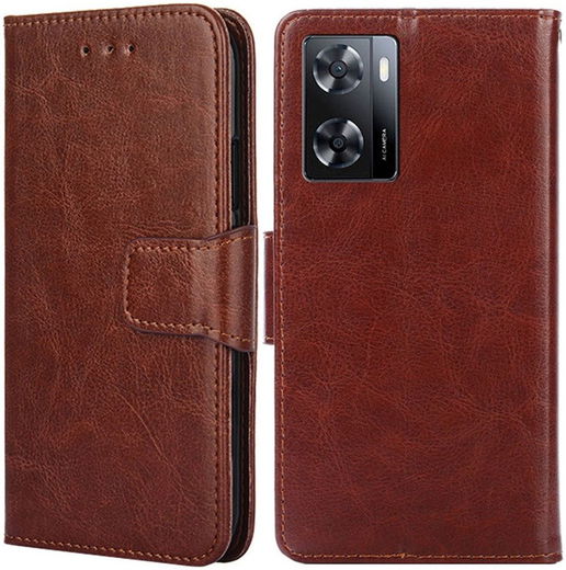 Oppo A57 / A57s / A77 Hoesje Wallet Book Case Kunstleer Bruin afbeelding 7