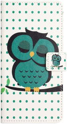 Samsung Galaxy A14 Hoesje Portemonnee Book Case Uilen Print afbeelding