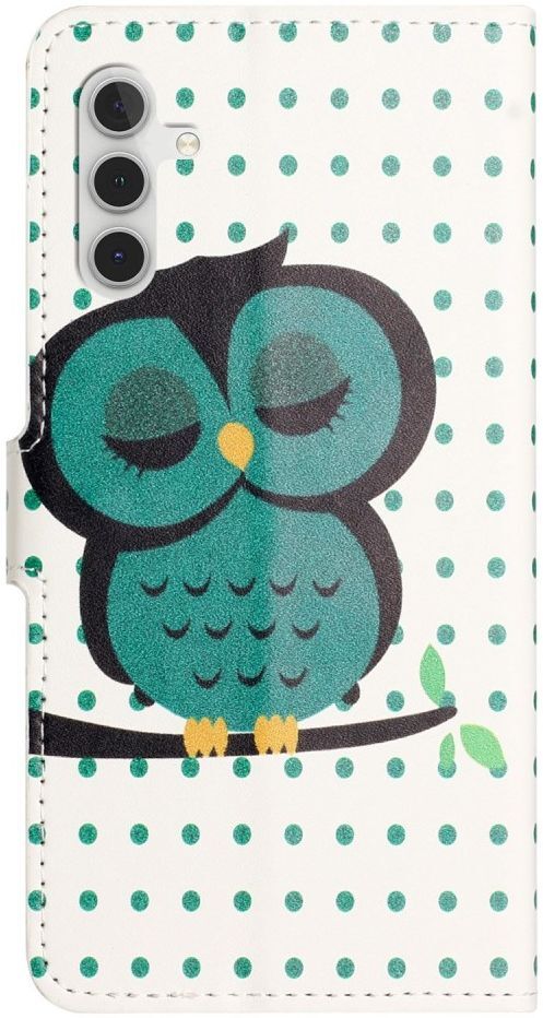 Samsung Galaxy A14 Hoesje Portemonnee Book Case Uilen Print afbeelding 5